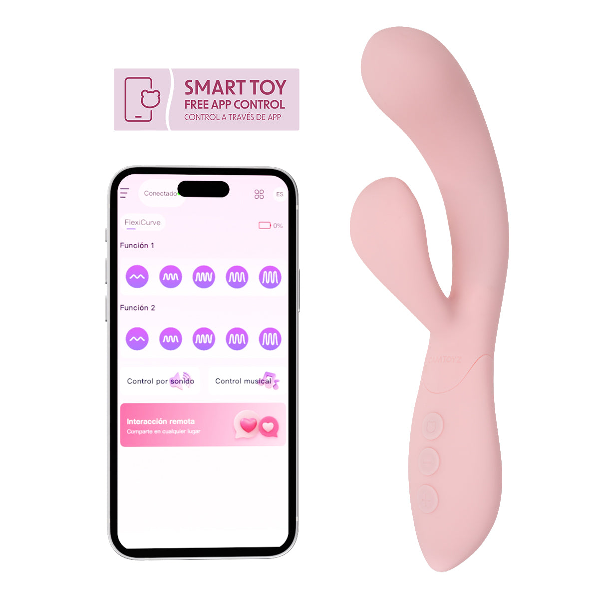 FlexiCurve Vibrador Rabbit Ergonómico con App Camtoyz