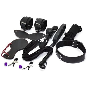 Kit Fetiche 8 Piezas Bondage Juego Sadomasoquismo Negro