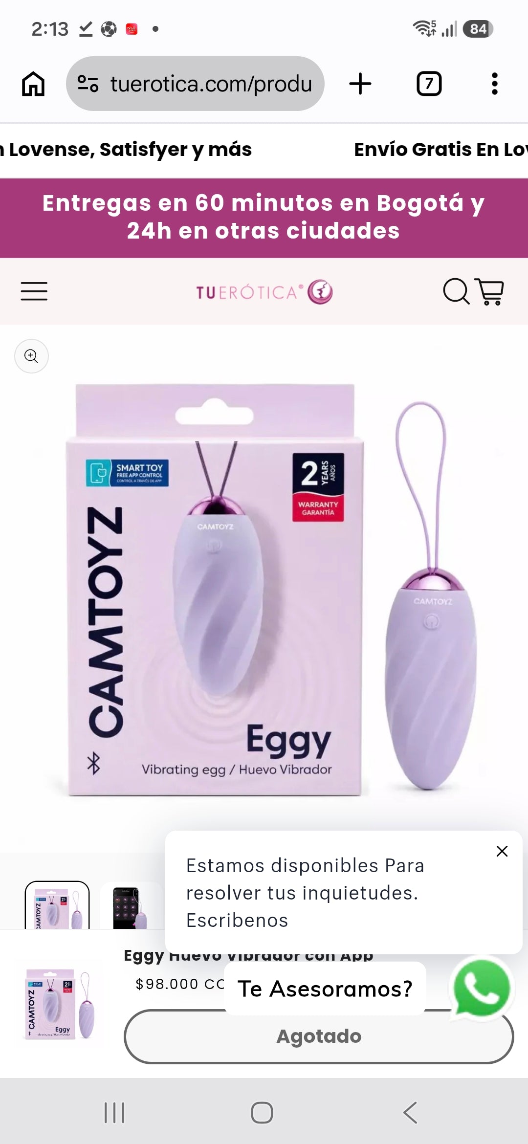 Eggy Huevo vibrador con app Camtoyz